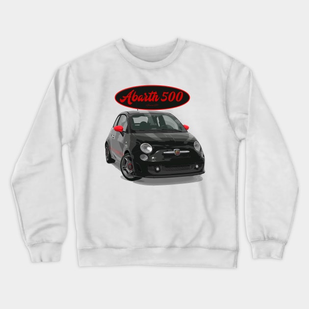 ABARTH 500 Black Red Crewneck Sweatshirt by PjesusArt